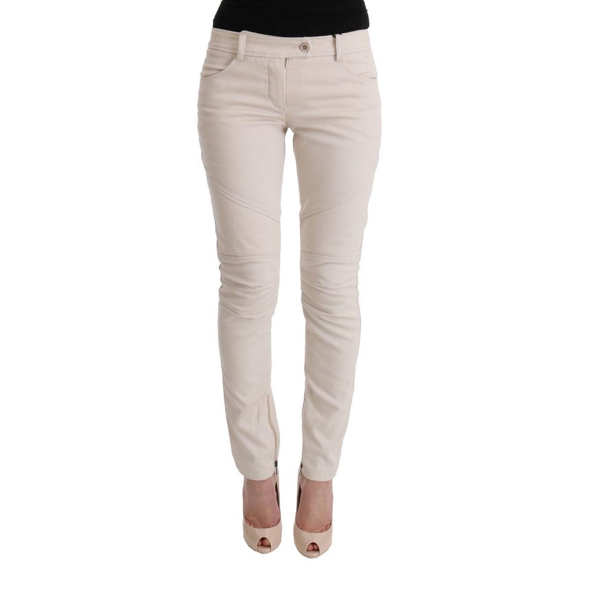 Ermanno Scervino Chic White Slim Fit Denim Treasure