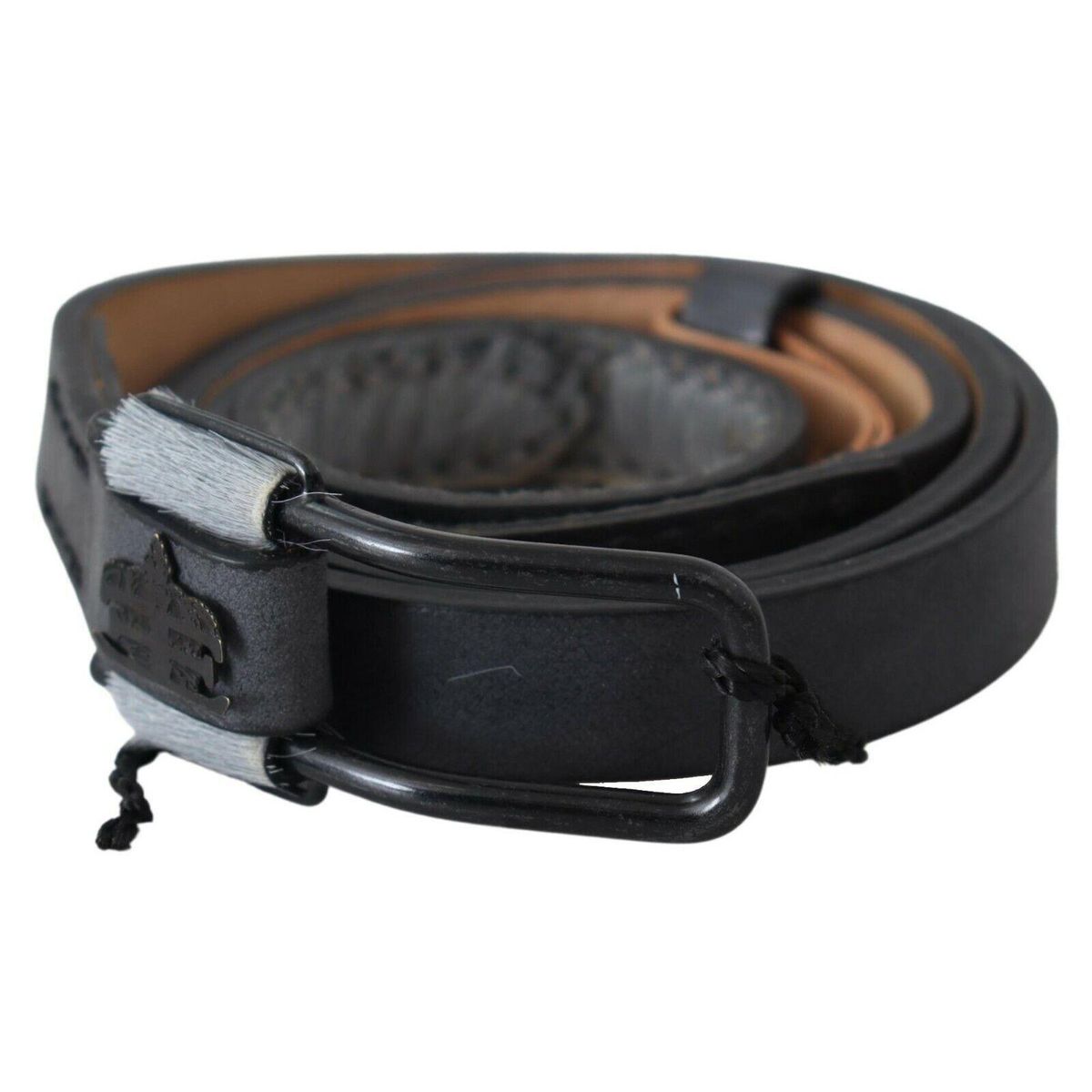 Ermanno Scervino Elegant Black Braided Leather Belt