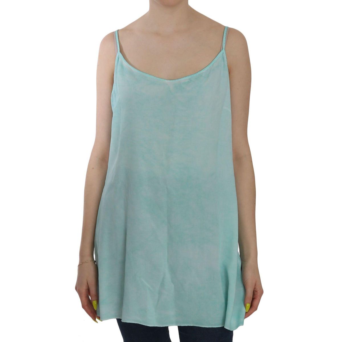 Ermanno Scervino Elegant Spaghetti Strap Sleeveless Blue Top