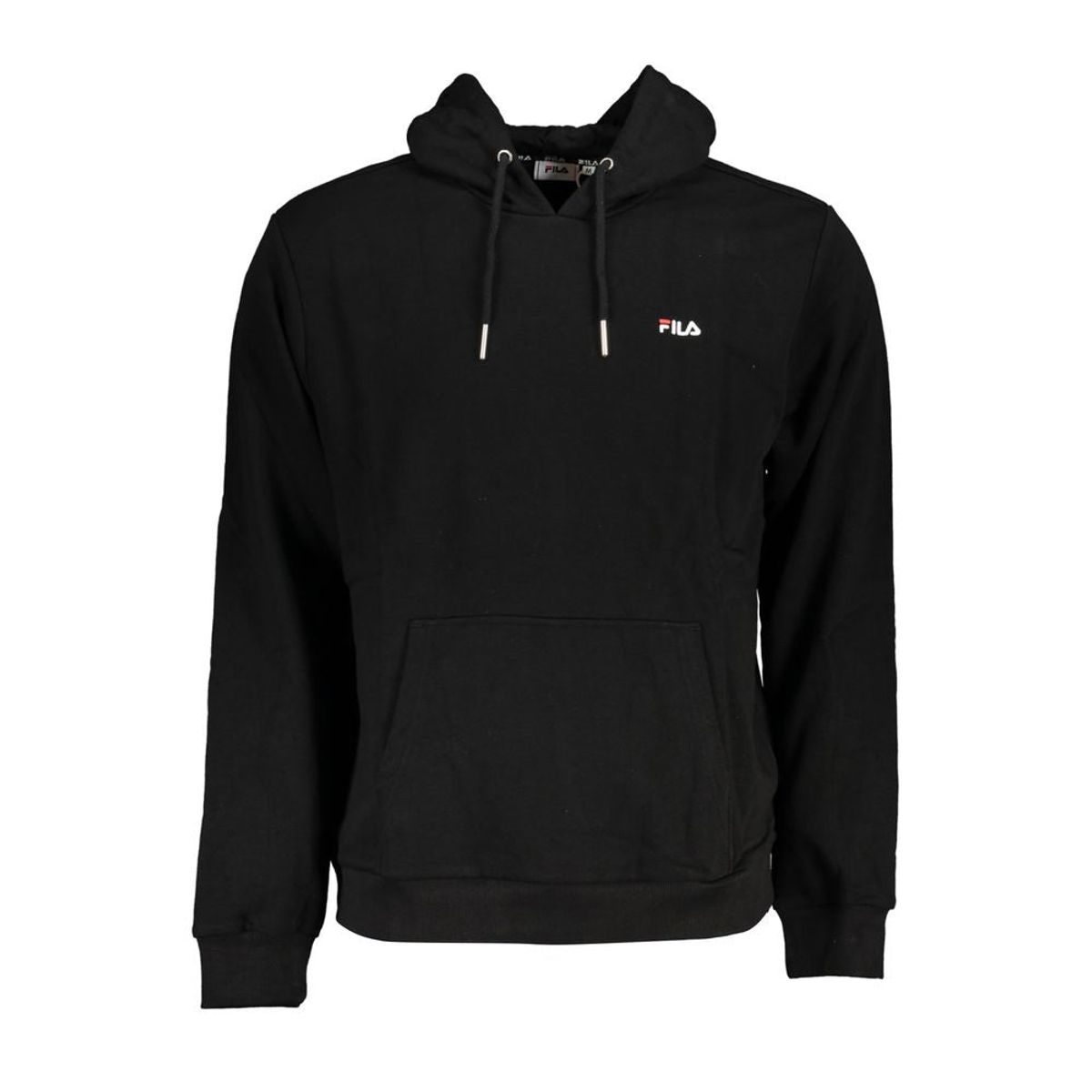 Fila Sleek Black Hooded Sweatshirt with Embroidery