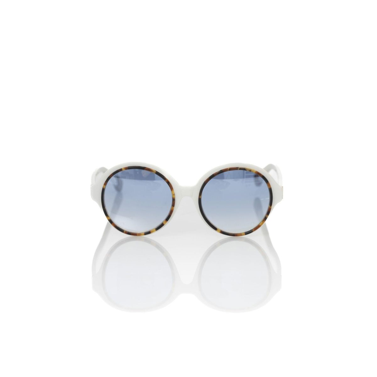 Frankie Morello White Acetate Dame Solbriller