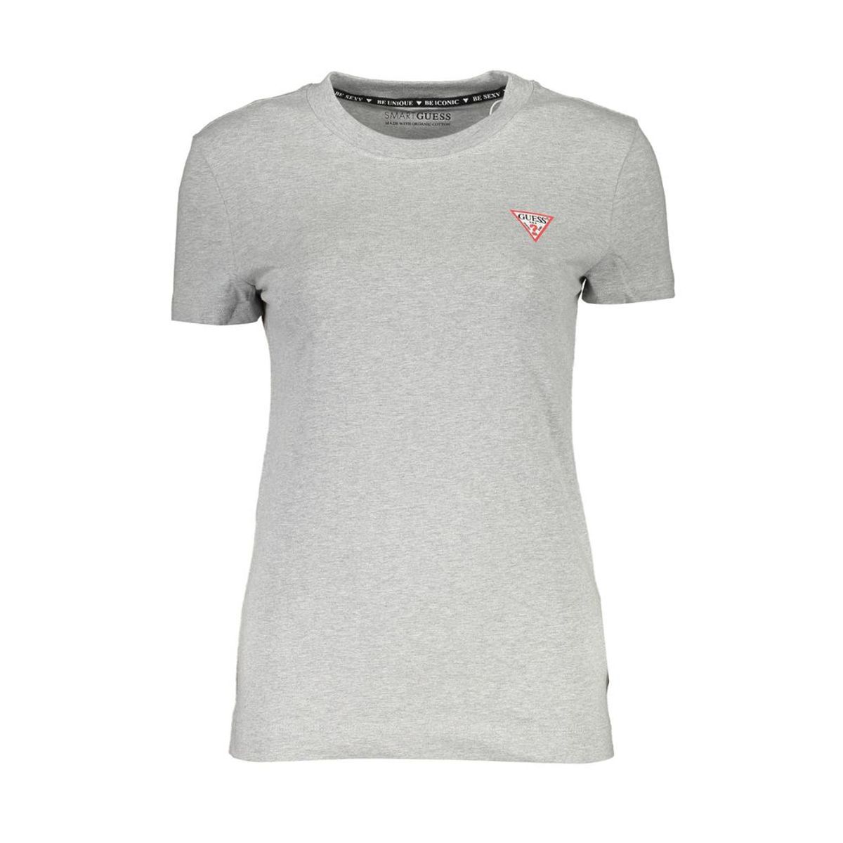 Guess Jeans Chic Gray Logo Print Organic Tee