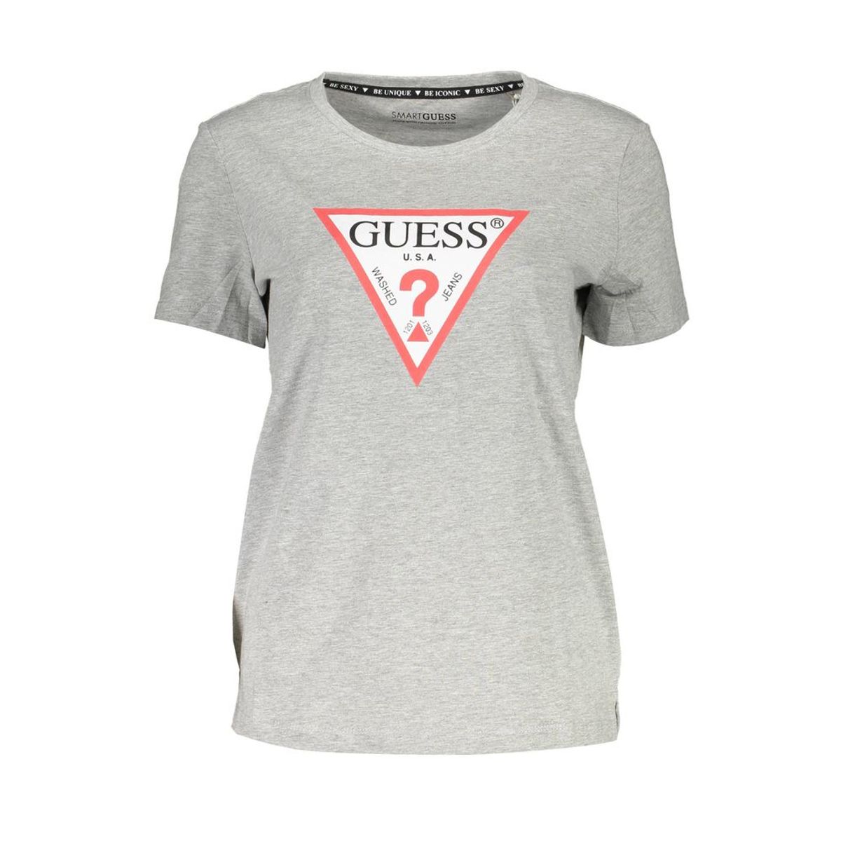 Guess Jeans Elite Gray Organic Cotton Tee for Her