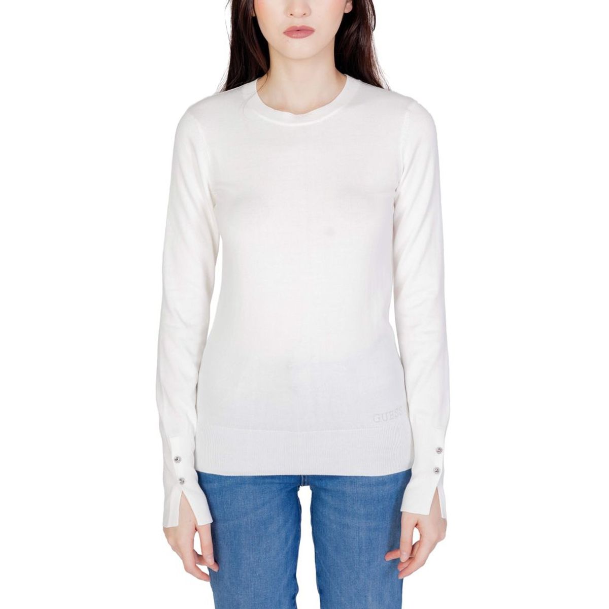 Guess White Cotton Tops & T-Shirt