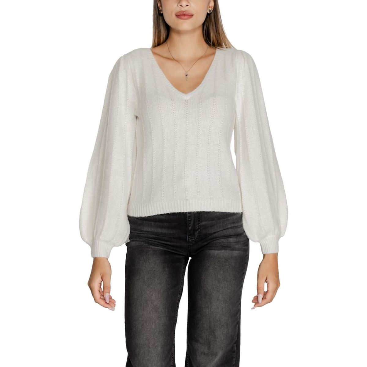 Guess White Polyester Sweater