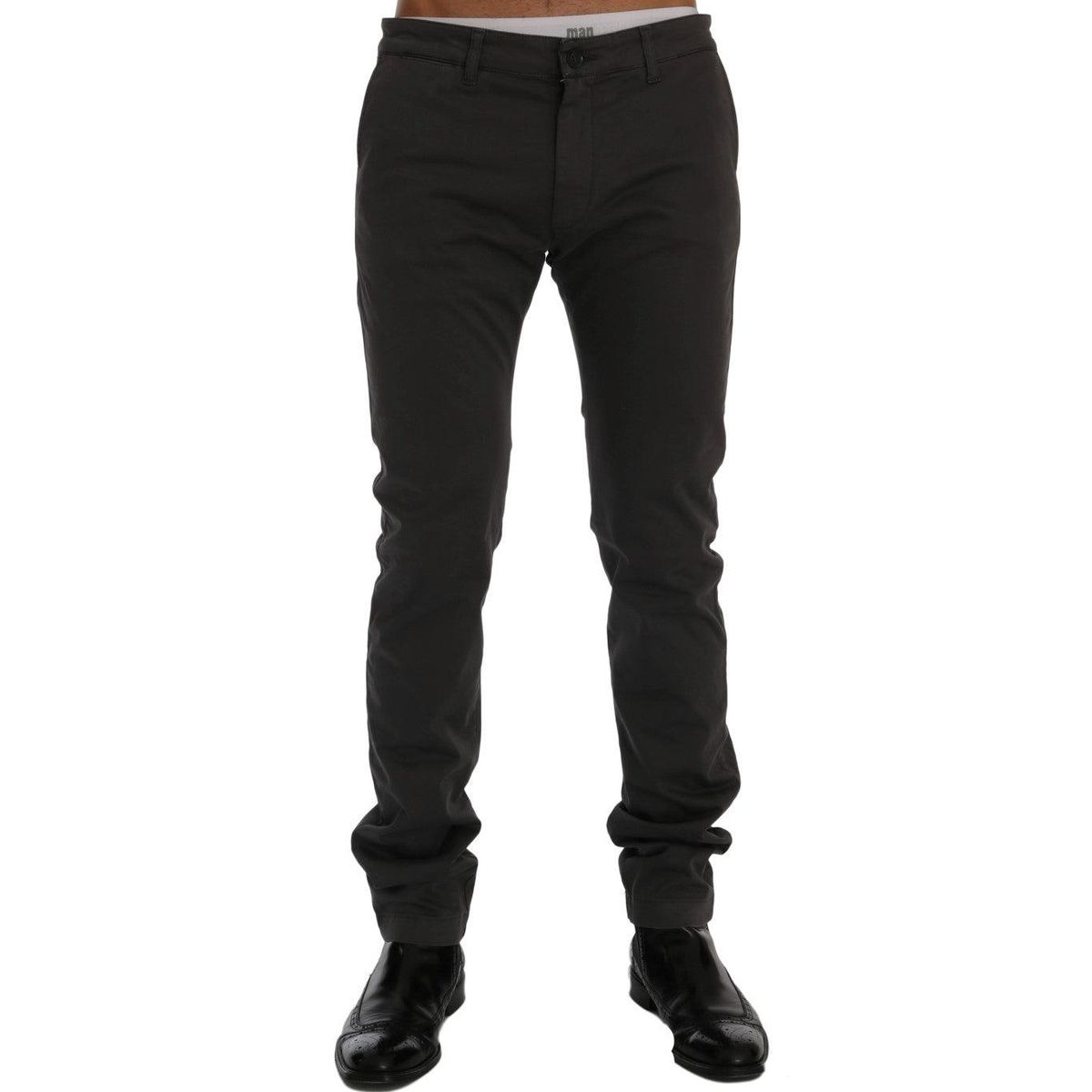 GF Ferre Elegant Slim-Fit Gray Cotton Trousers