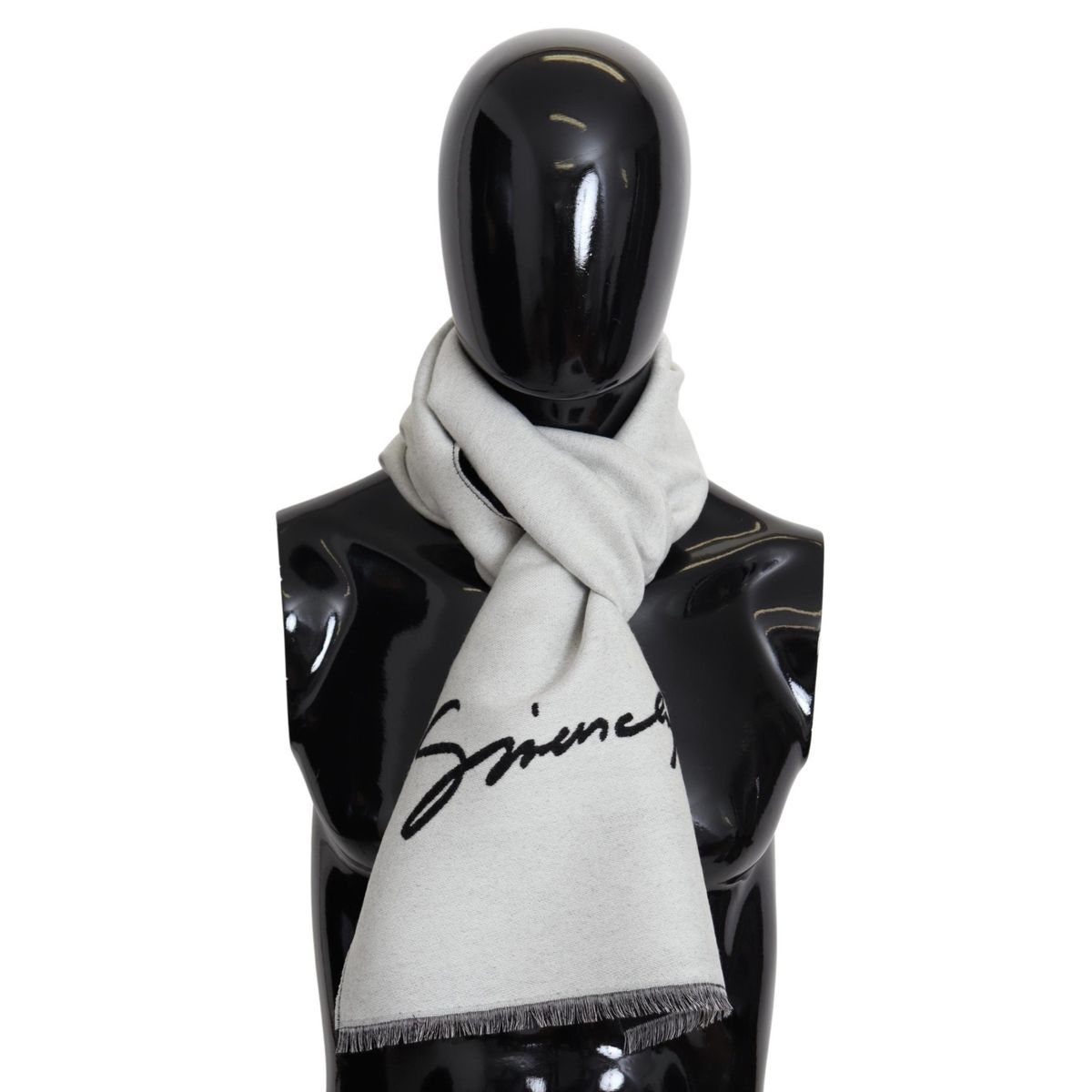 Givenchy Elegant Monochrome Wool-Silk Blend Scarf