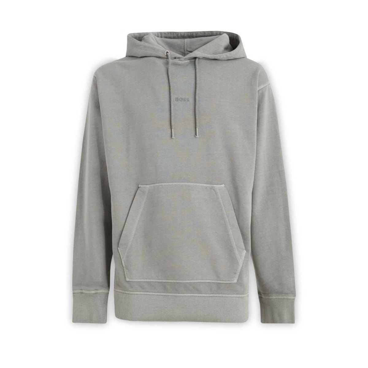 Hugo Boss Elegant Grey Cotton Hooded Sweatshirt