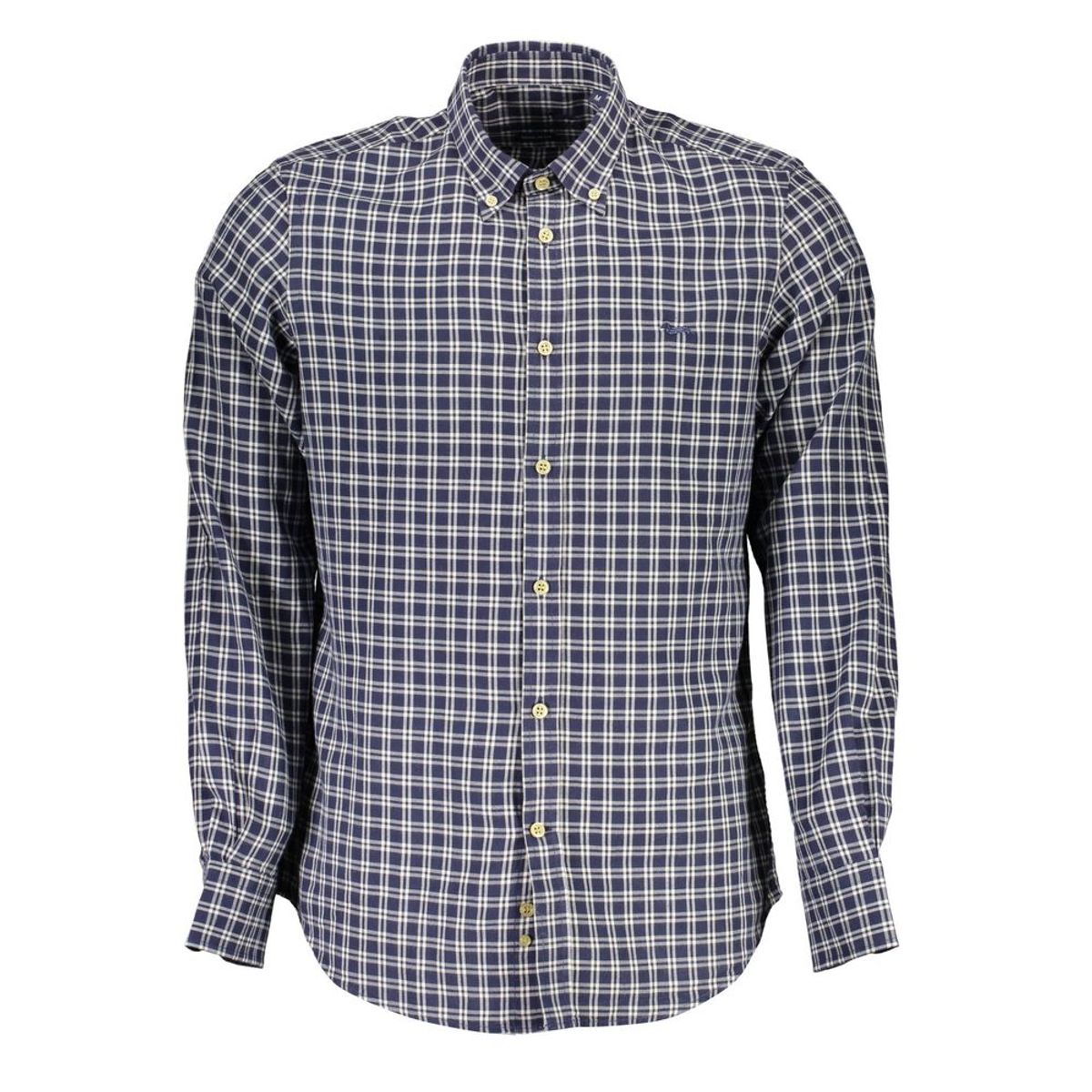 Harmont & Blaine Elegant Blue Cotton Shirt with Contrasting Cuffs