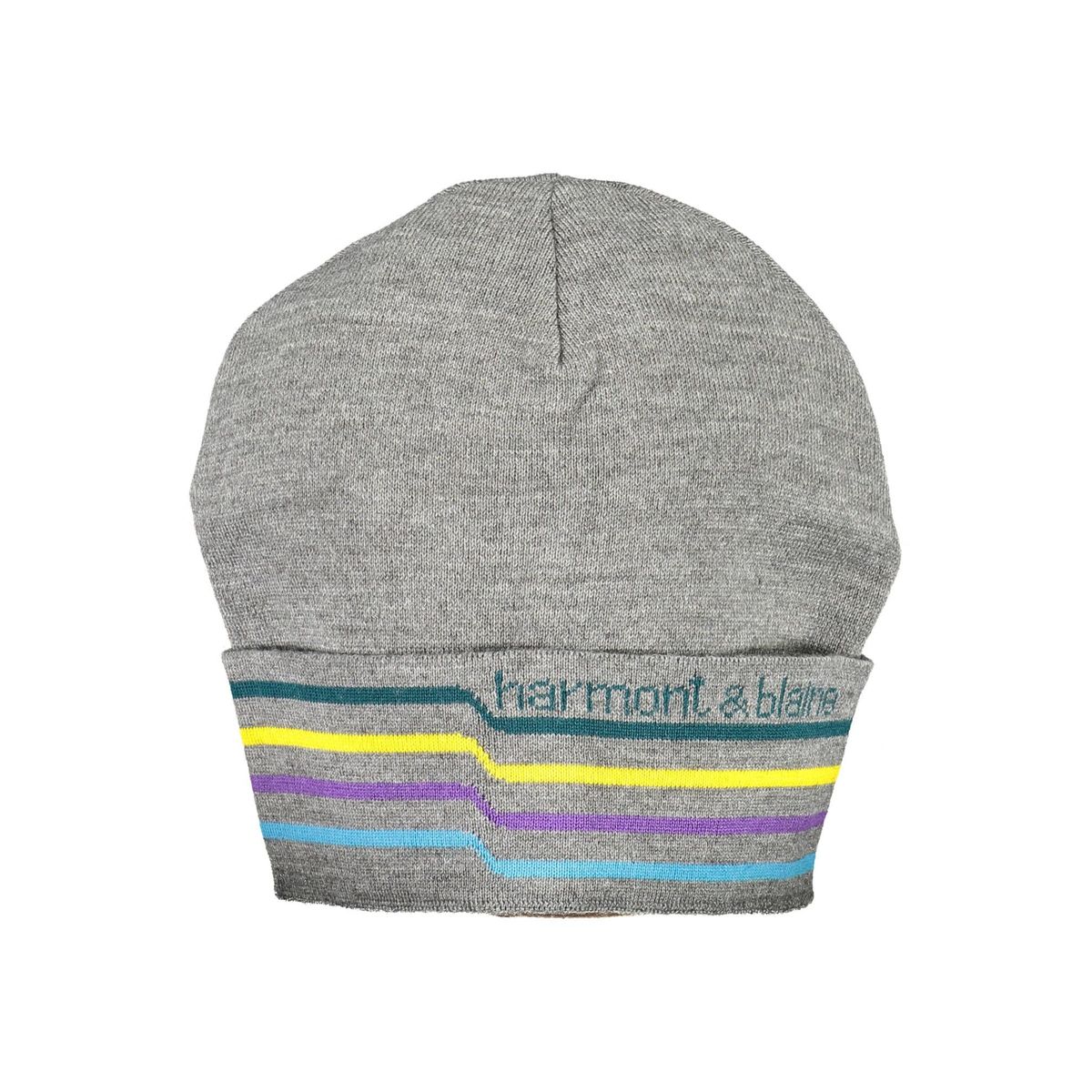 Harmont & Blaine Elegant Gray Wool Blend Cap with Embroidery