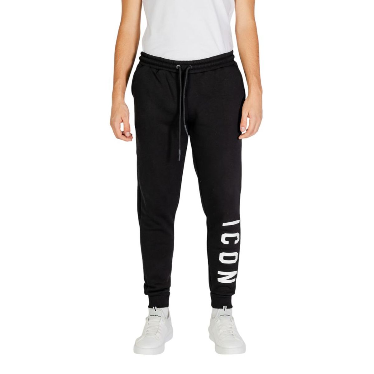 Icon Black And White Cotton Jeans & Pant