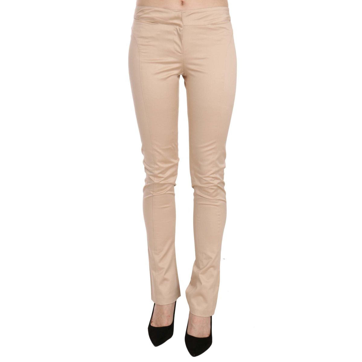 Just Cavalli Elegant Cream Low Waist Skinny Trousers