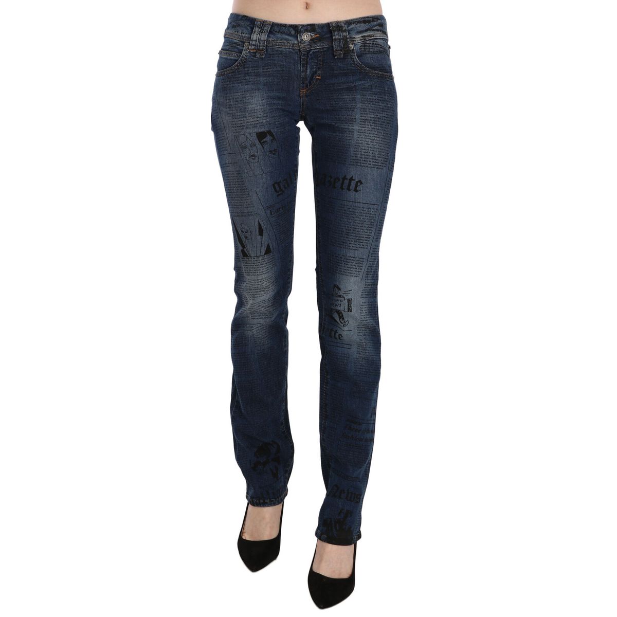 John Galliano Chic Blue Gazette Skinny Denim