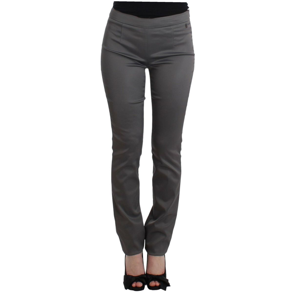 John Galliano Chic Gray Slim-Fit Designer Pants