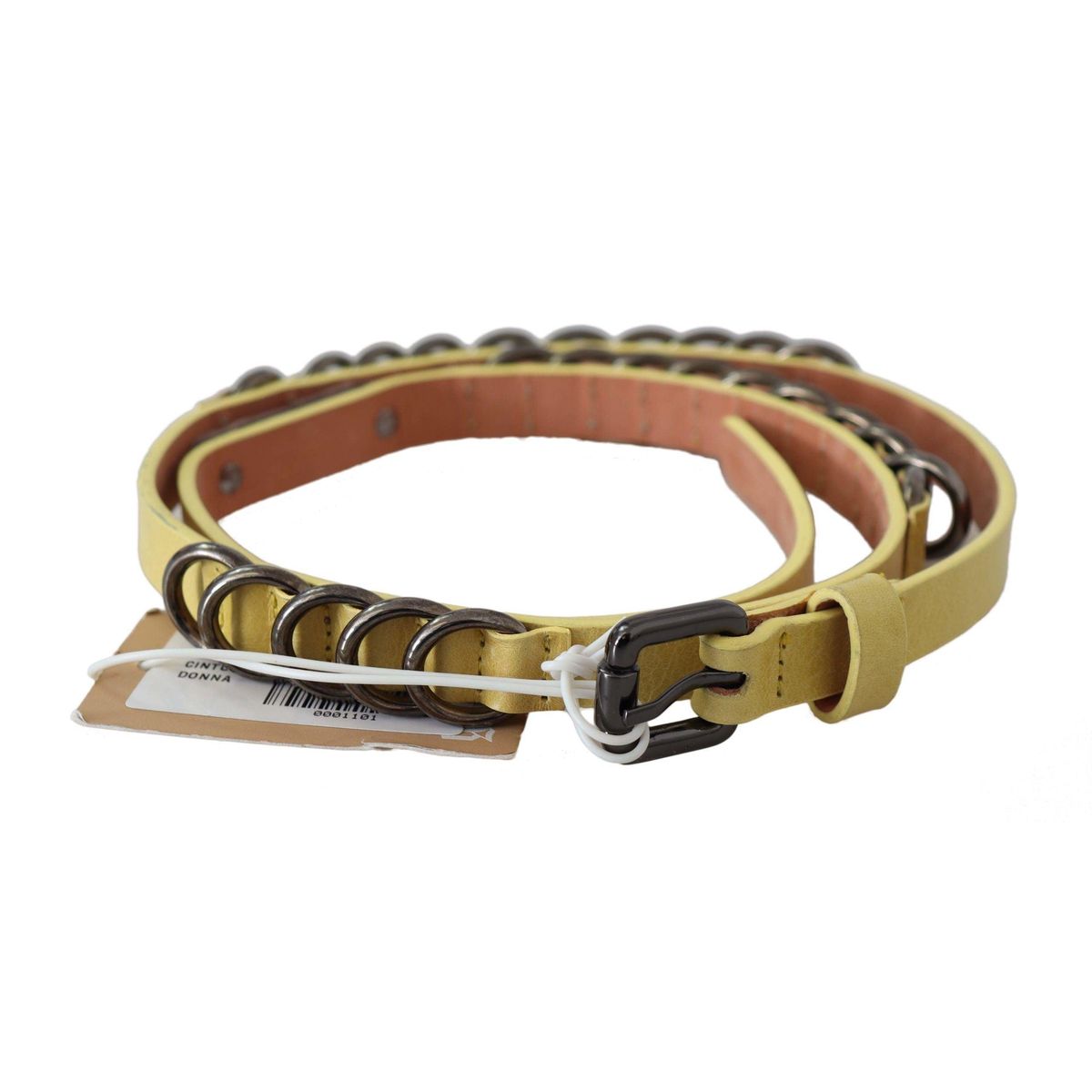 John Galliano Chic Yellow Leather Skinny Belt