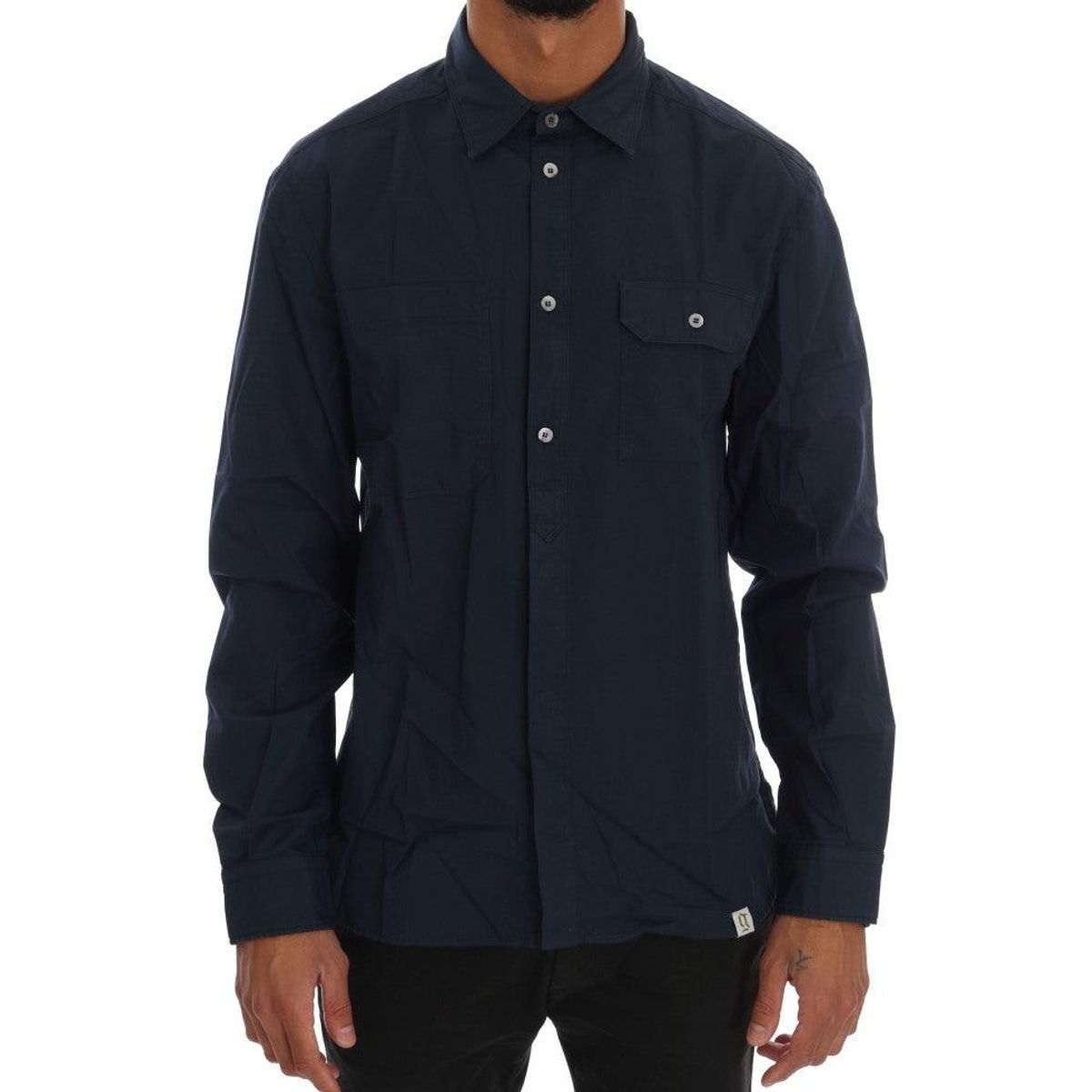 John Galliano Elegant Blue Cotton Casual Shirt