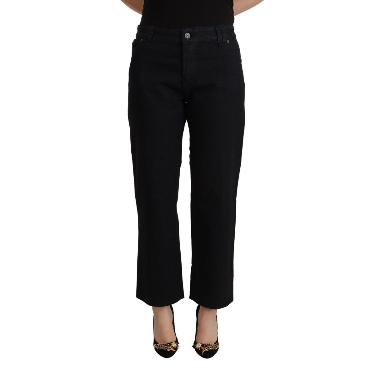 John Galliano Elegant High Waist Cropped Jeans