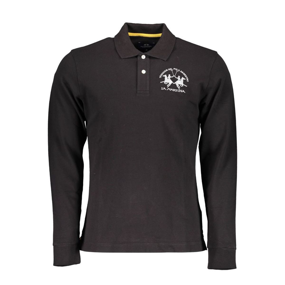 La Martina Black Cotton Men Polo Shirt