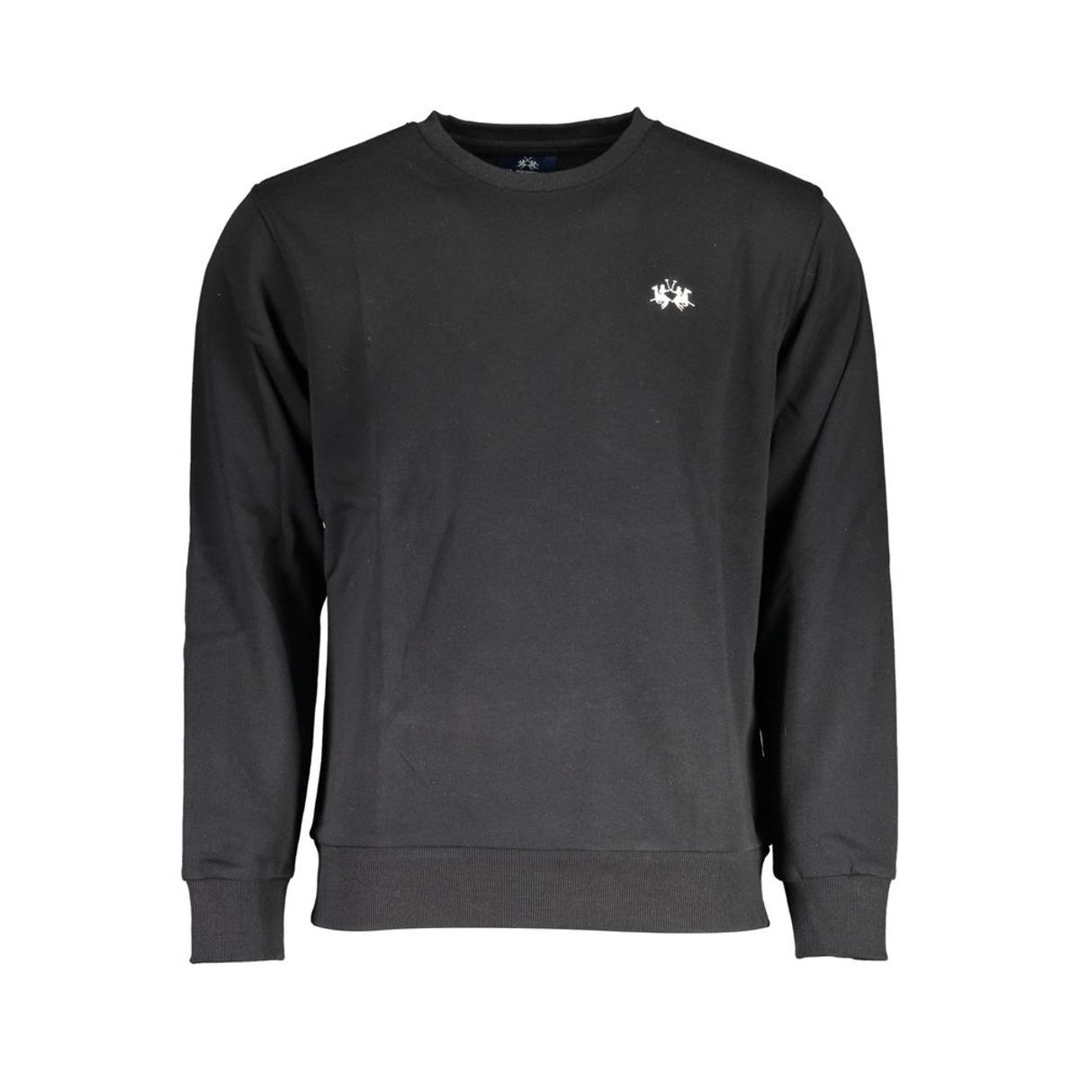 La Martina Black Cotton Men Sweater