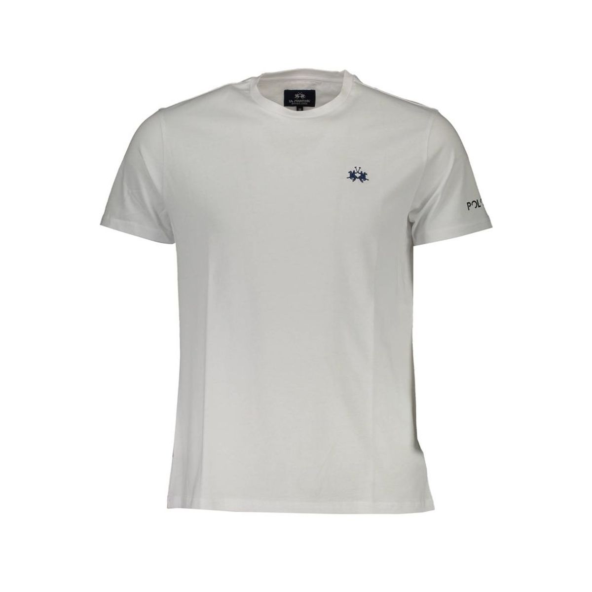 La Martina Embroidered Logo White Tee for Herre