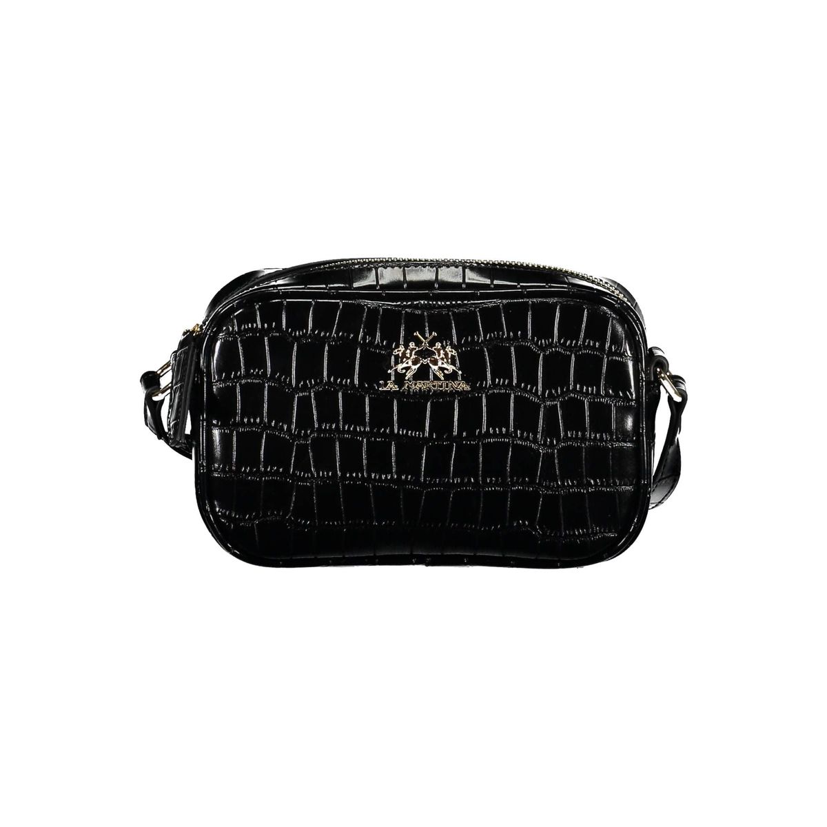 La Martina Elegant Adjustable Black Shoulder Bag