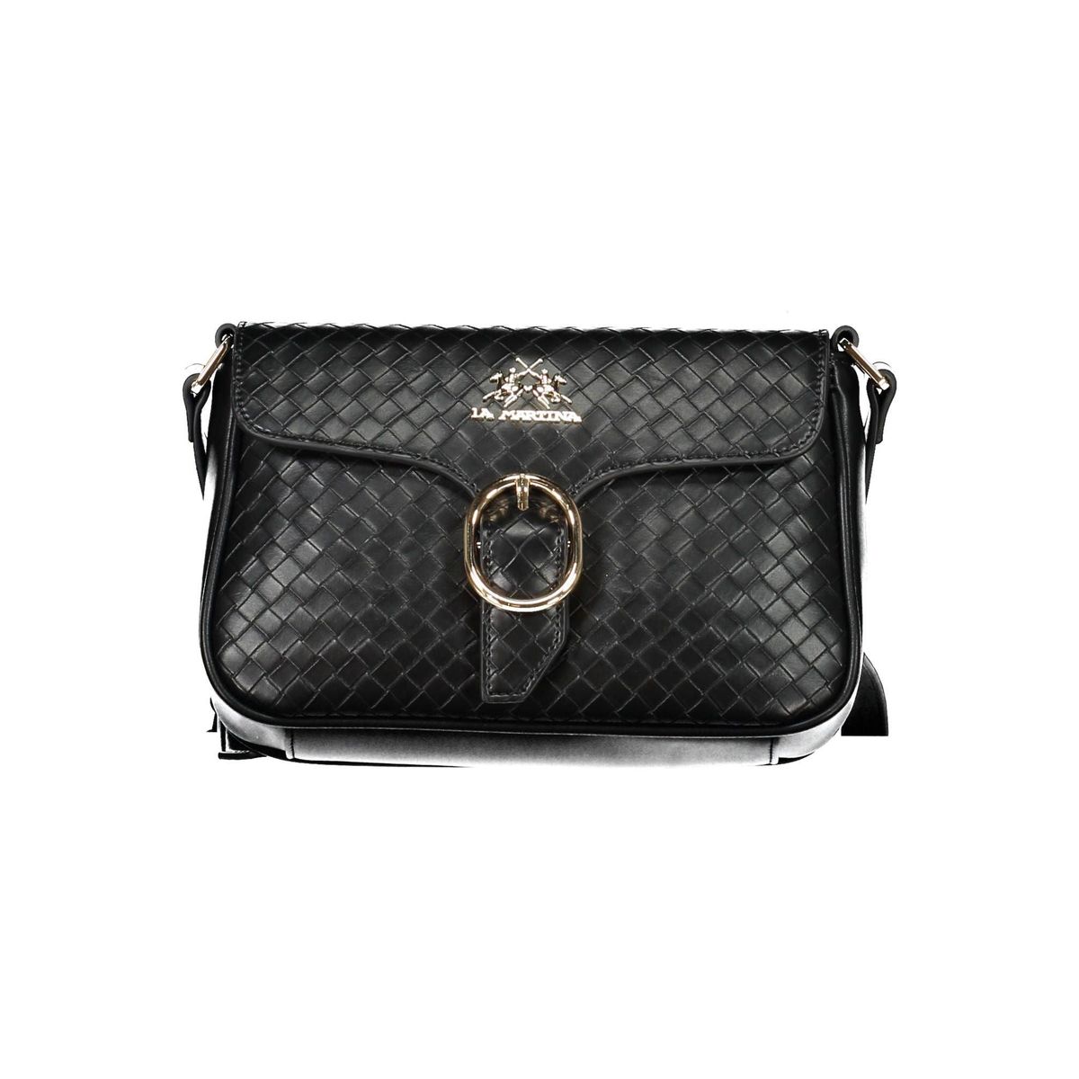 La Martina Elegant Black Shoulder Bag with Contrasting Details