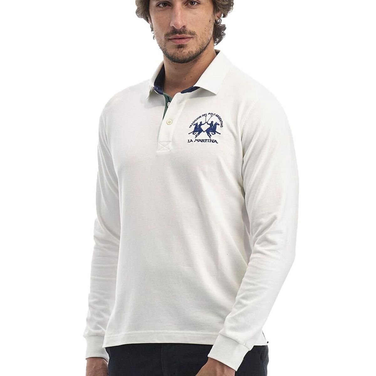 La Martina White Cotton Polo Shirt