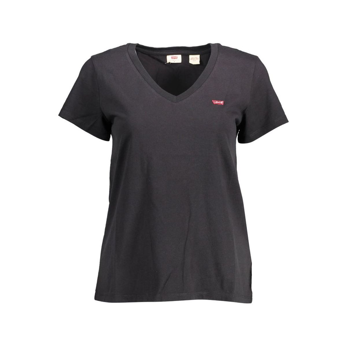 Levi's Chic V-Neck Cotton Tee with Emblematic Appeal