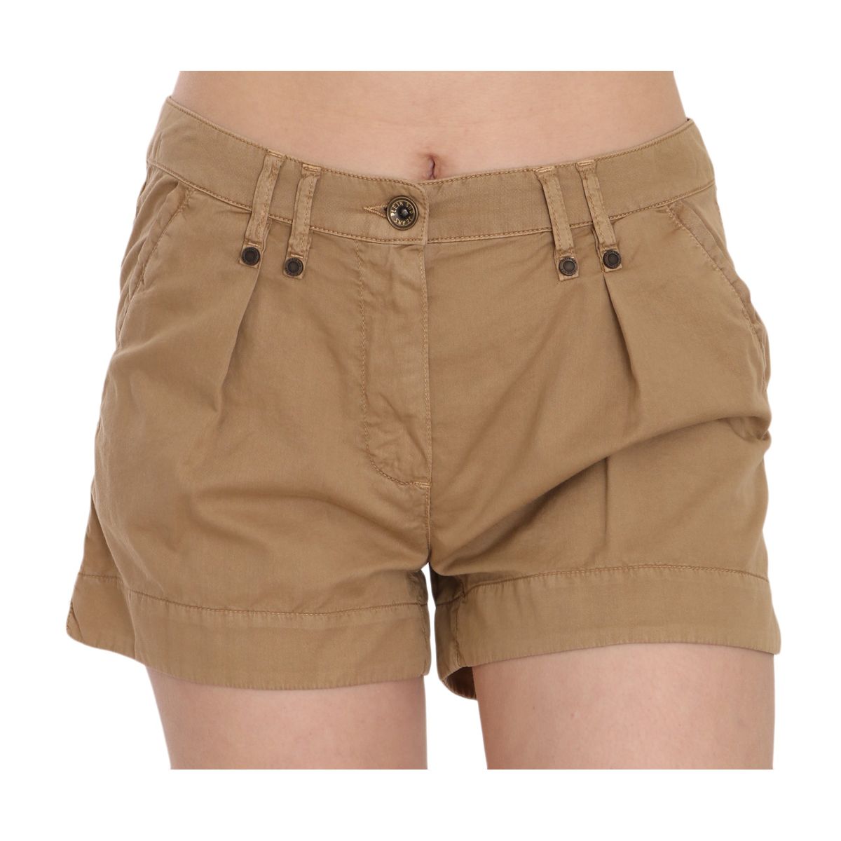 PLEIN SUD Chic Brown Mid Waist Mini Shorts