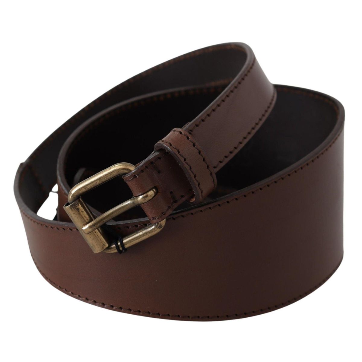 PLEIN SUD Chic Dark Brown Leather Fashion Belt