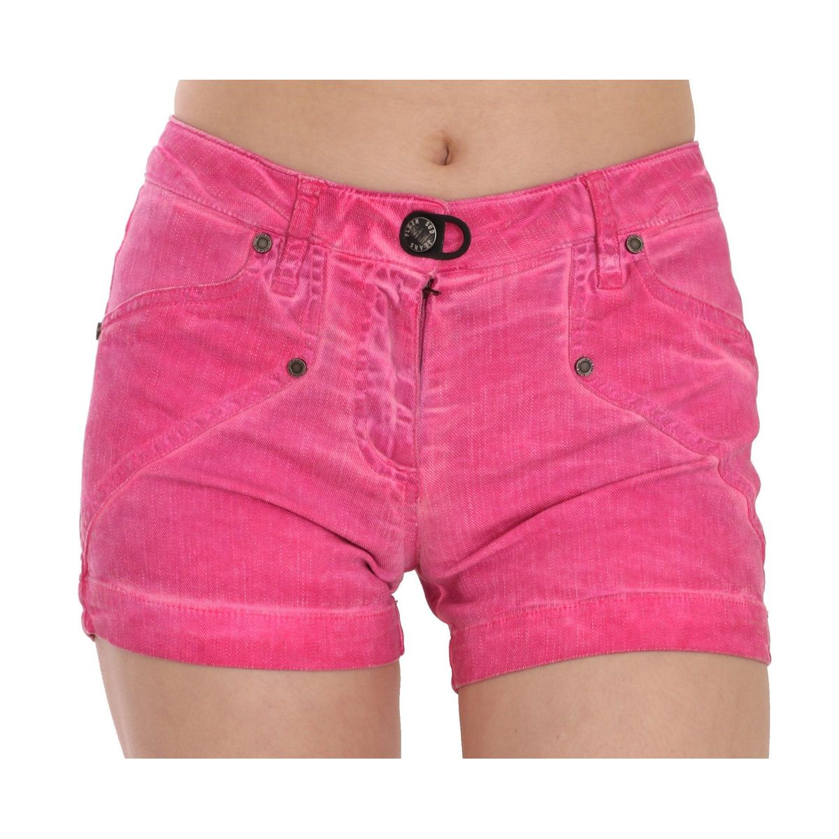 PLEIN SUD Chic Pink Mid Waist Mini Shorts