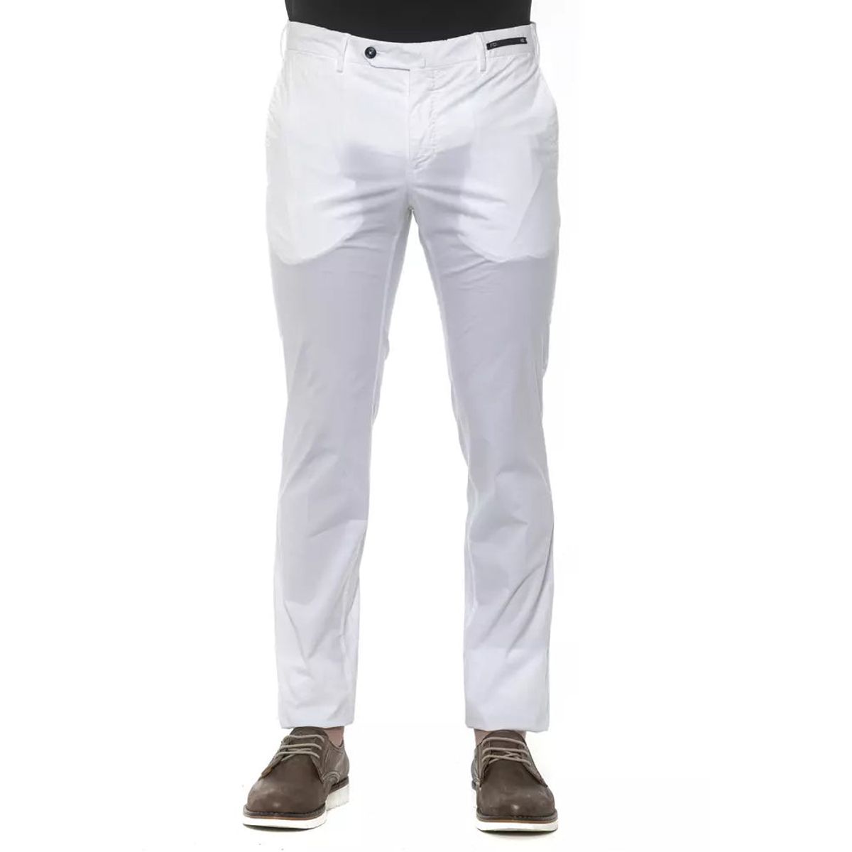 PT Torino White Cotton Herre Trouser