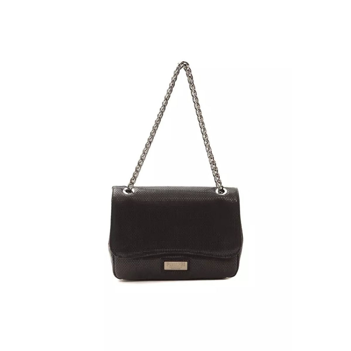 Pompei Donatella Black Leather Dame Crossbody