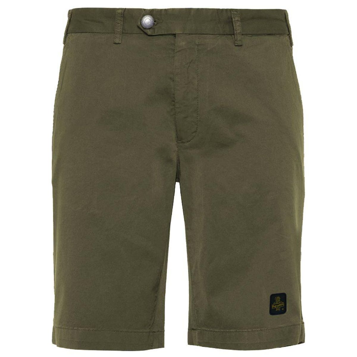 Refrigiwear Elegant Beige Bermuda Shorts with Logo Patch