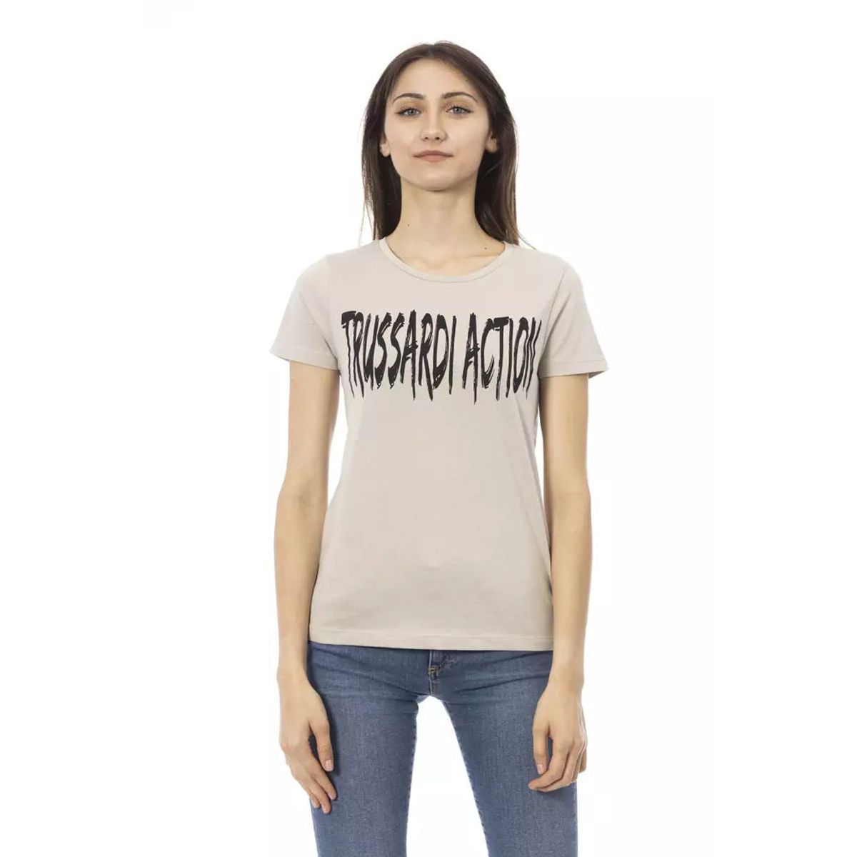 Trussardi Action Beige Bomuld T-Shirt