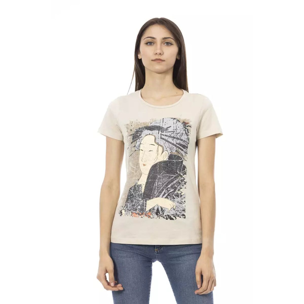 Trussardi Action Beige Bomuld T-Shirt