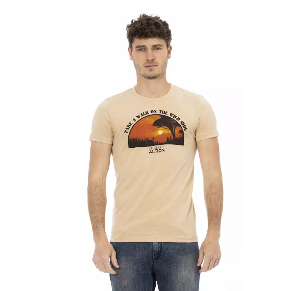 Trussardi Action Beige Bomuld T-Shirt