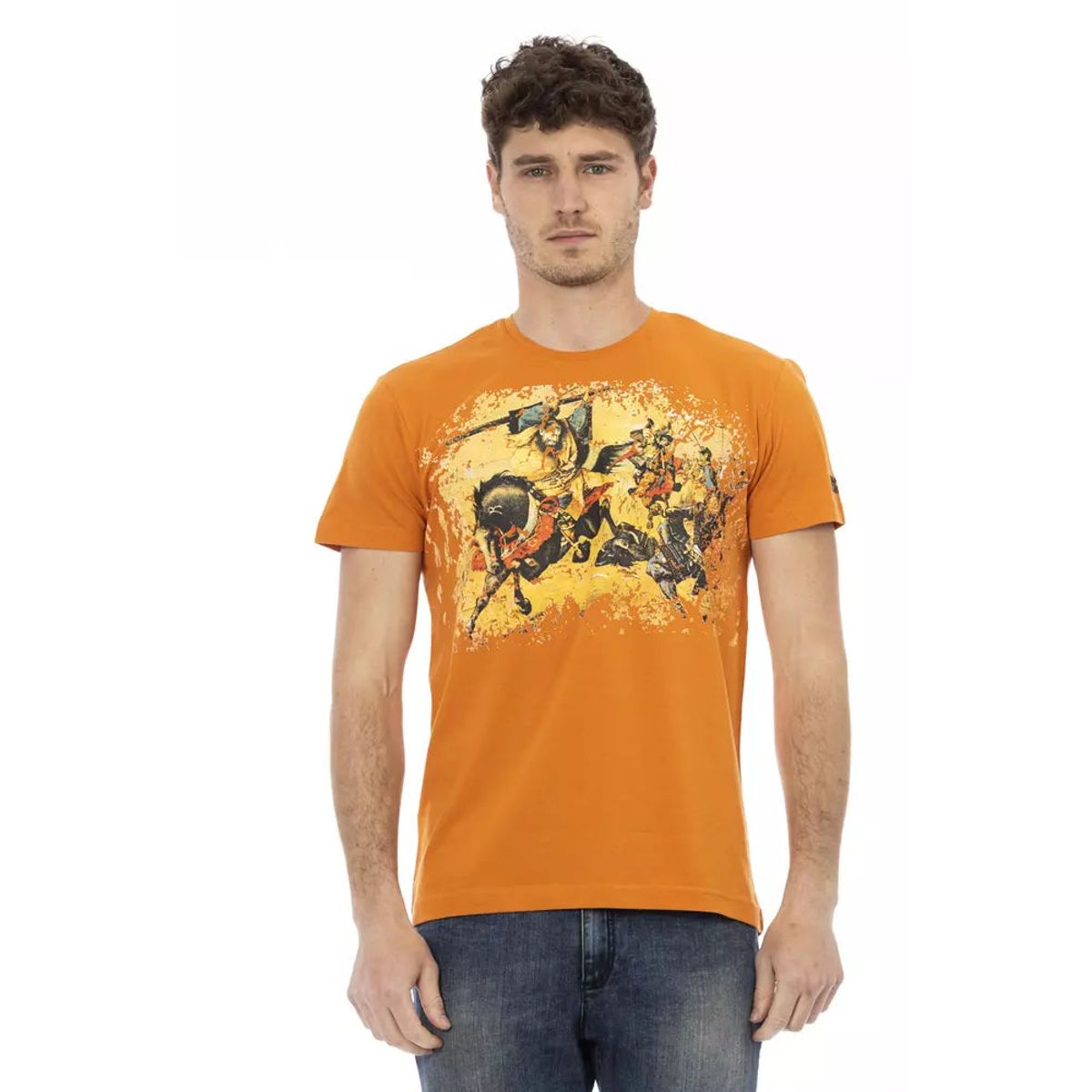 Trussardi Action Elegant Orange Short Sleeve Round Neck Tee