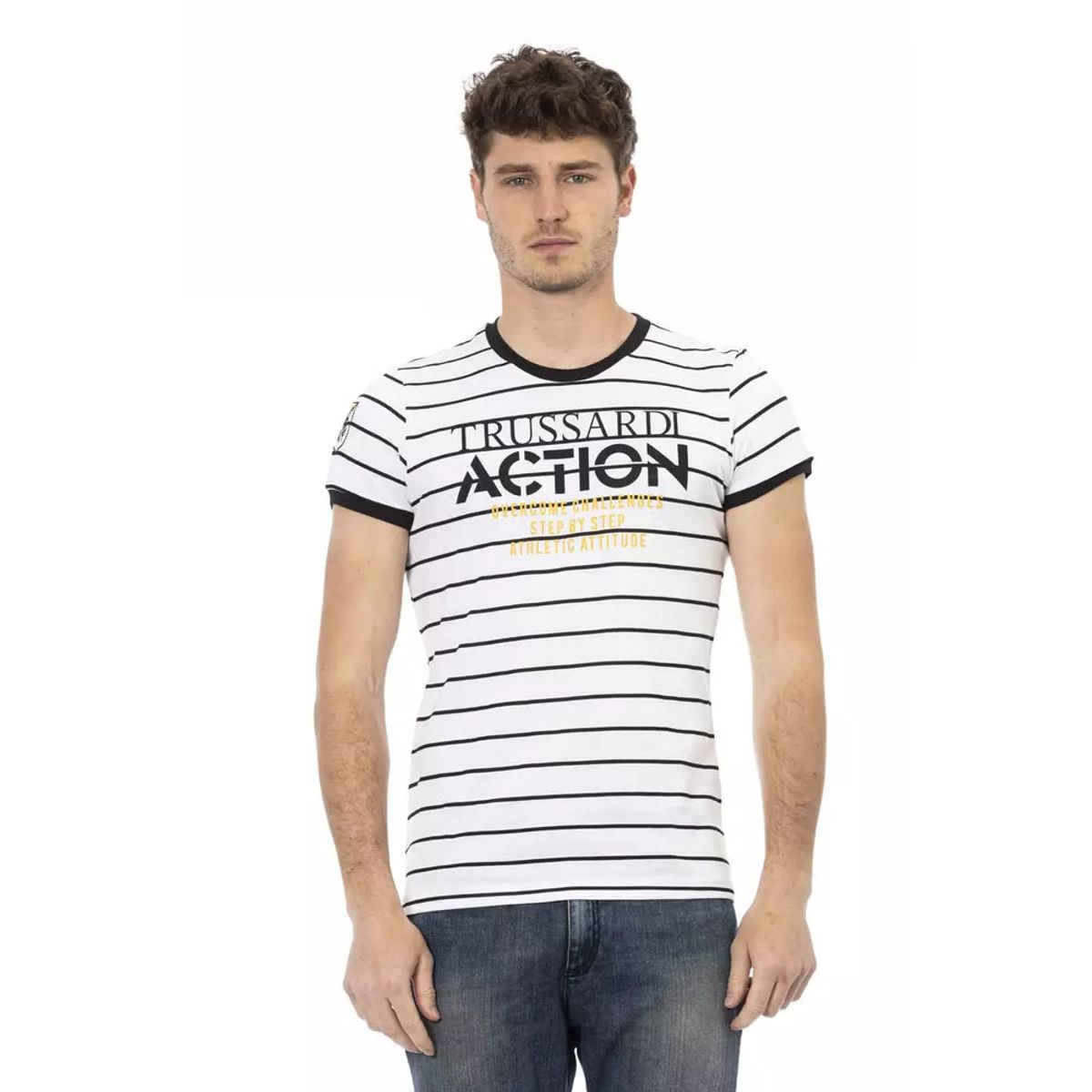 Trussardi Action Hvid Bomuld T-Shirt