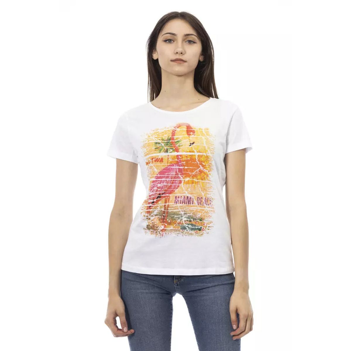 Trussardi Action Hvid Bomuld T-Shirt