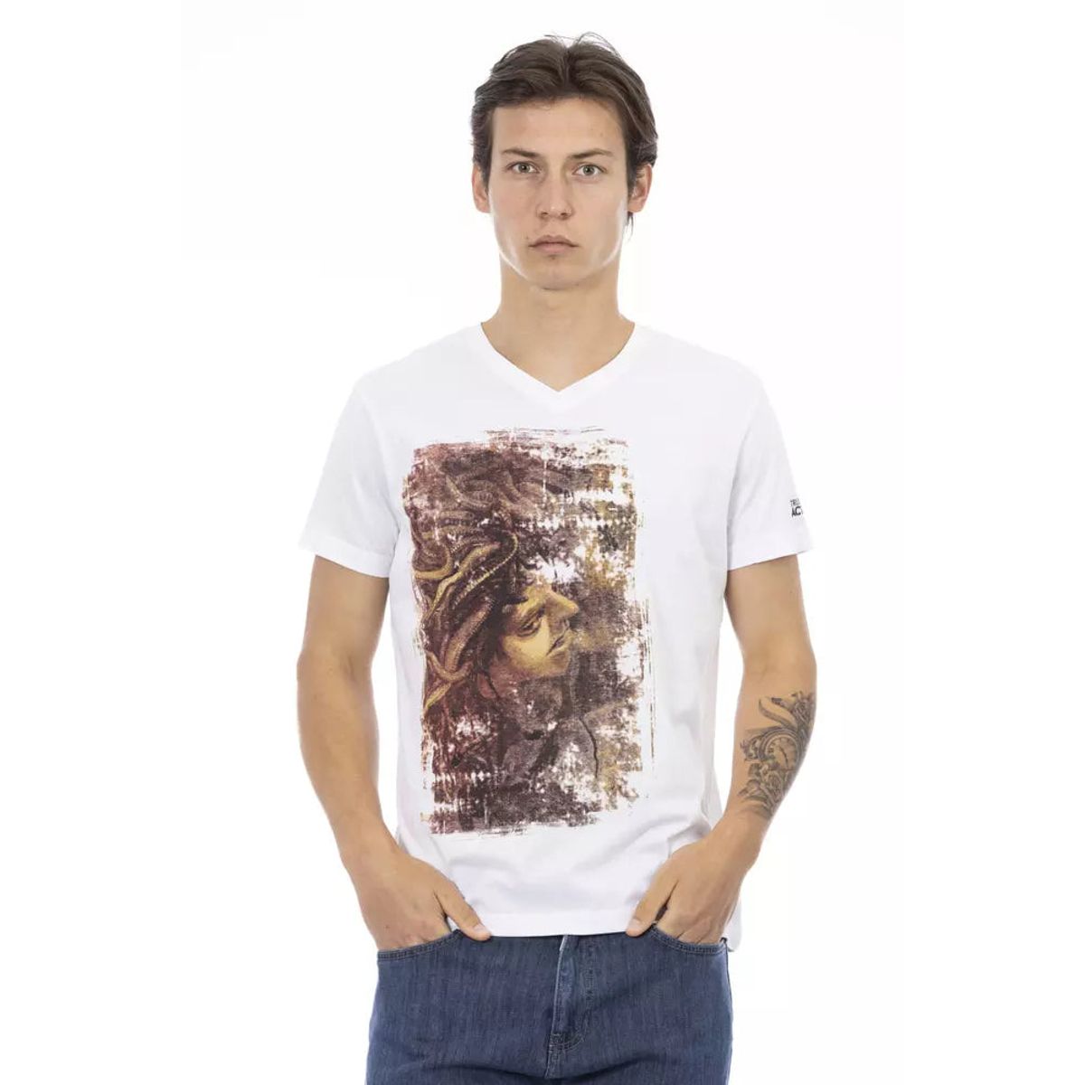 Trussardi Action Hvid Bomuld T-Shirt