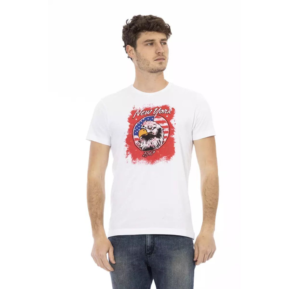 Trussardi Action Hvid Bomuld T-Shirt