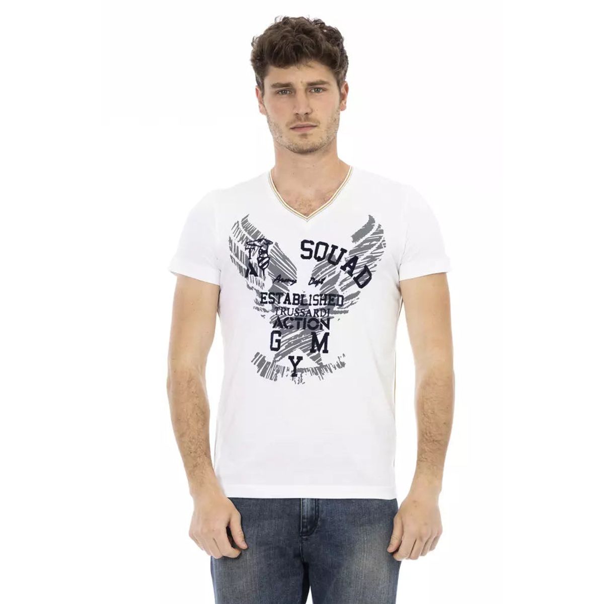 Trussardi Action Hvid Bomuld T-Shirt