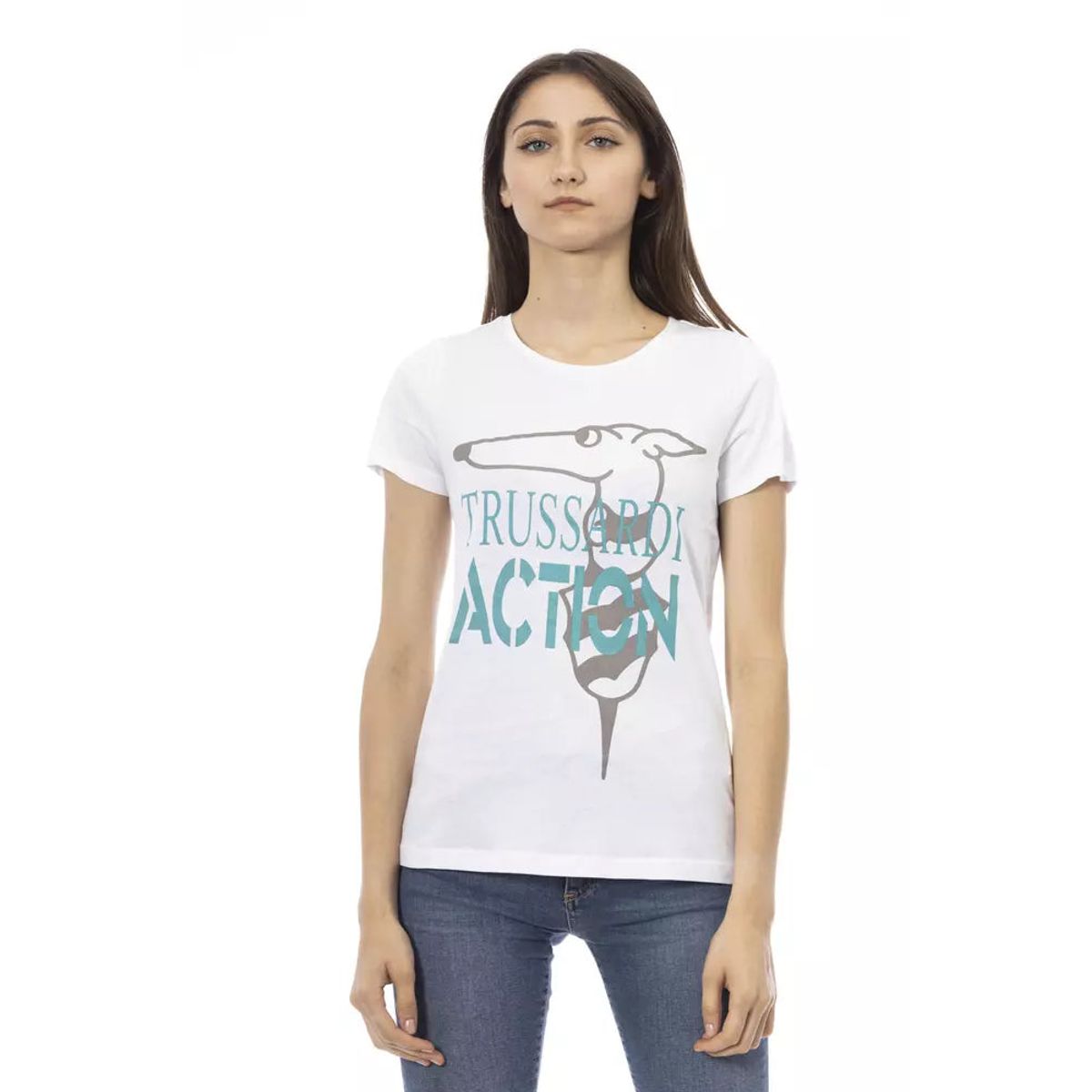 Trussardi Action Hvid Bomuld T-Shirt