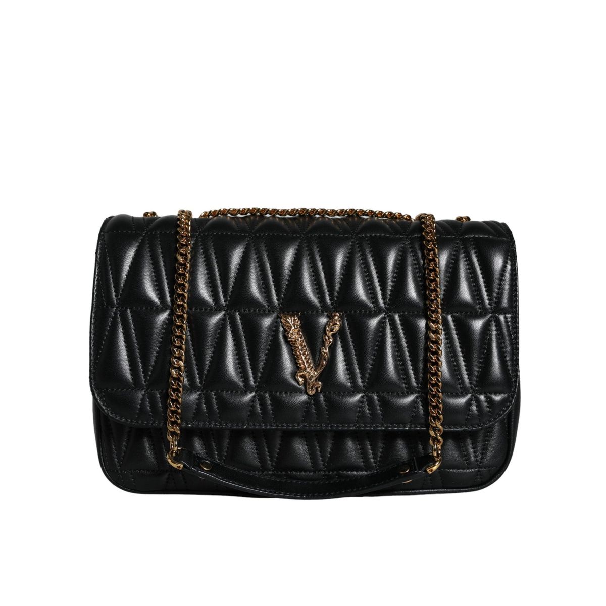 Versace Black Mini Nappa Leather Crossbody Shoulder Bag