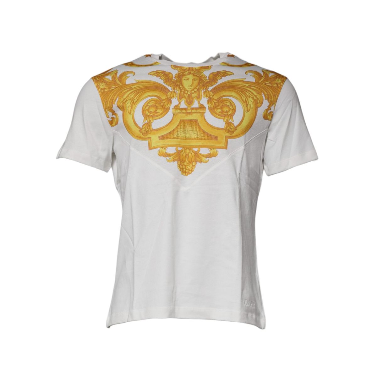 Versace White Medusa Print Cotton Crew Neck T-shirt