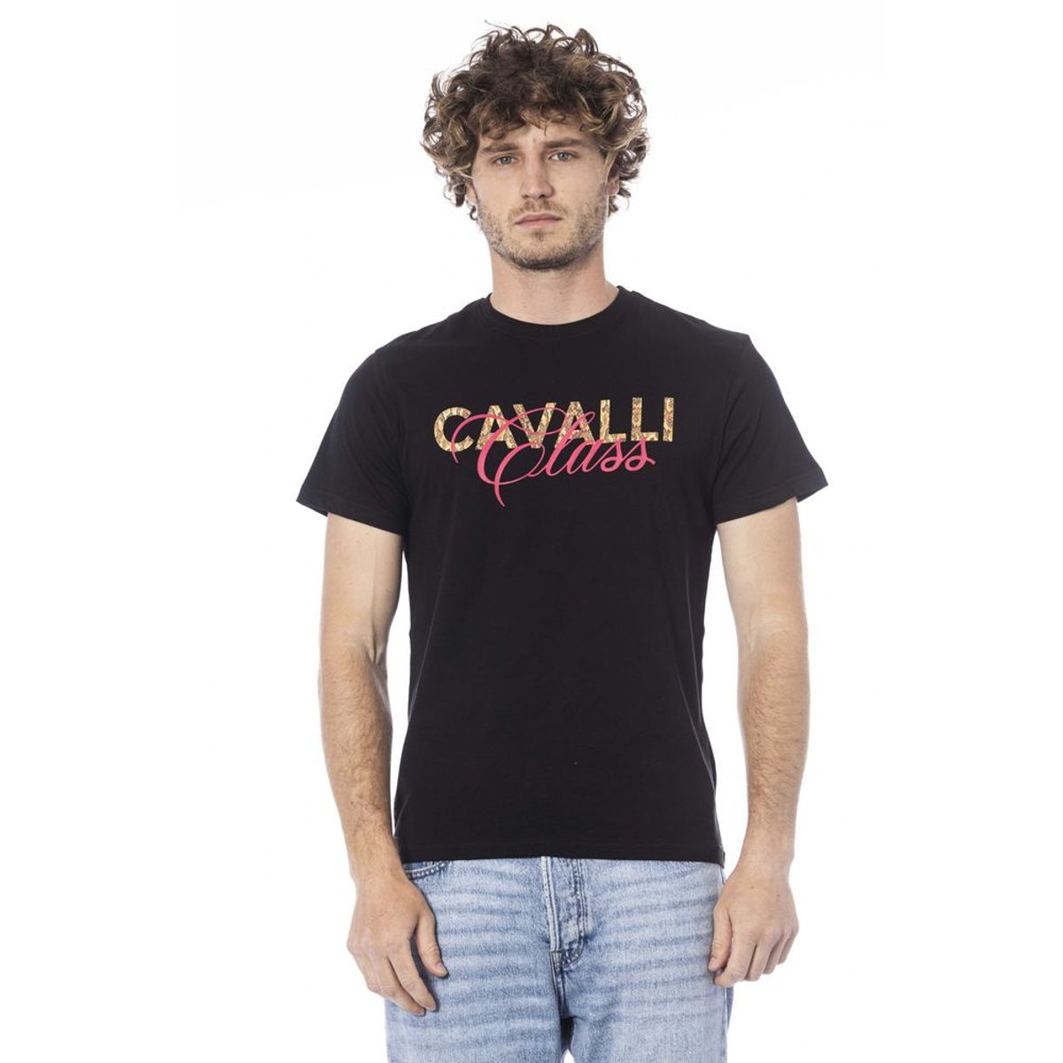 Cavalli Class Black Cotton T-Shirt