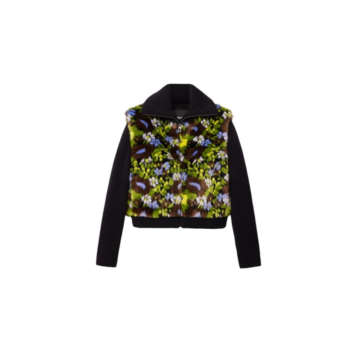 Desigual Black Cotton Jackets & Coat