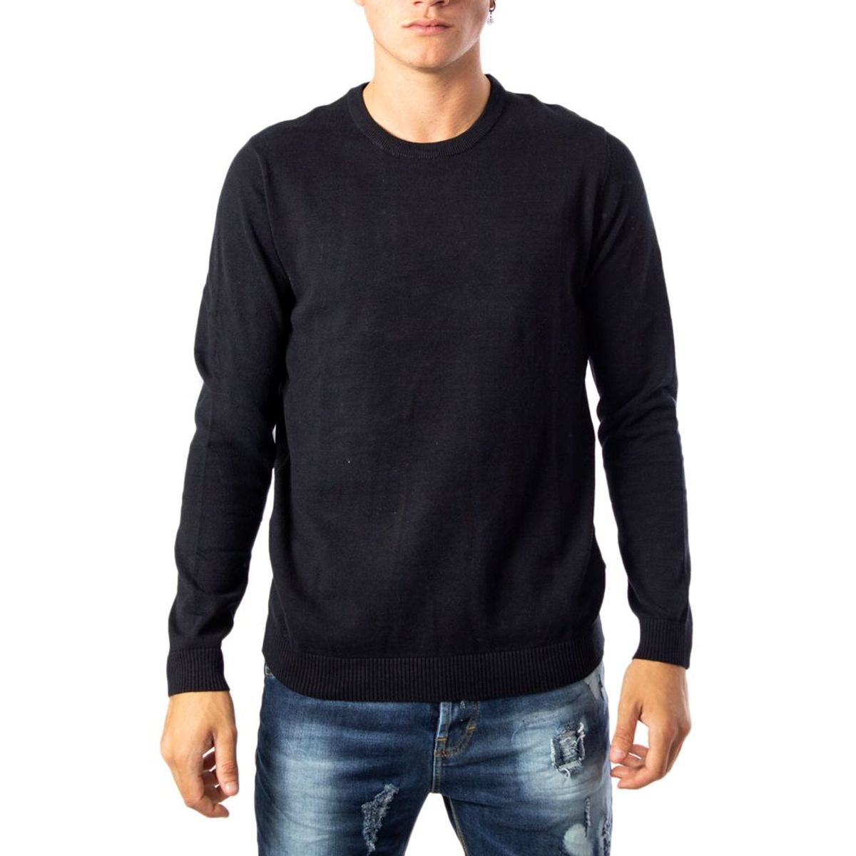 Jack Jones Black Cotton T-Shirt