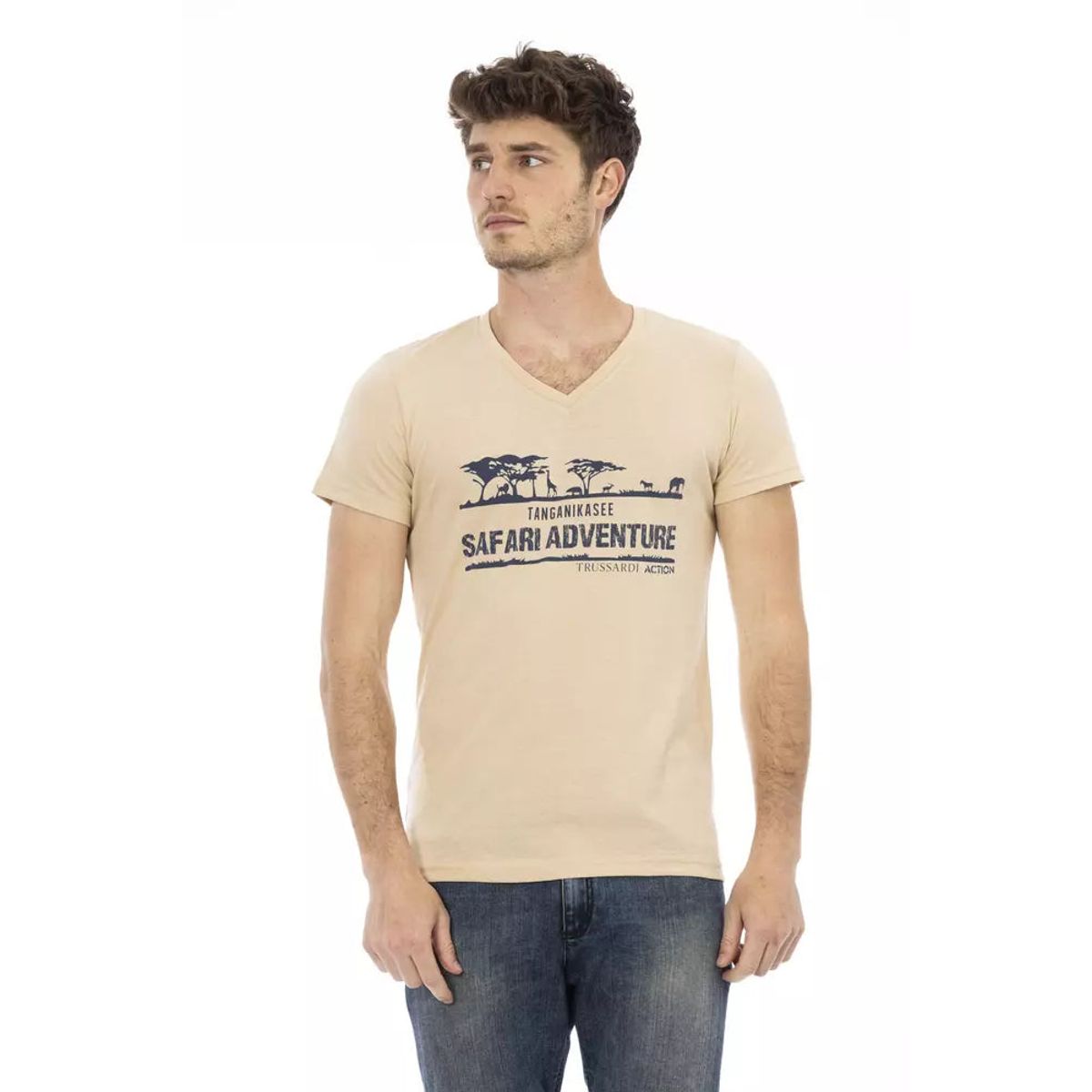 Trussardi Action Beige Bomuld T-Shirt